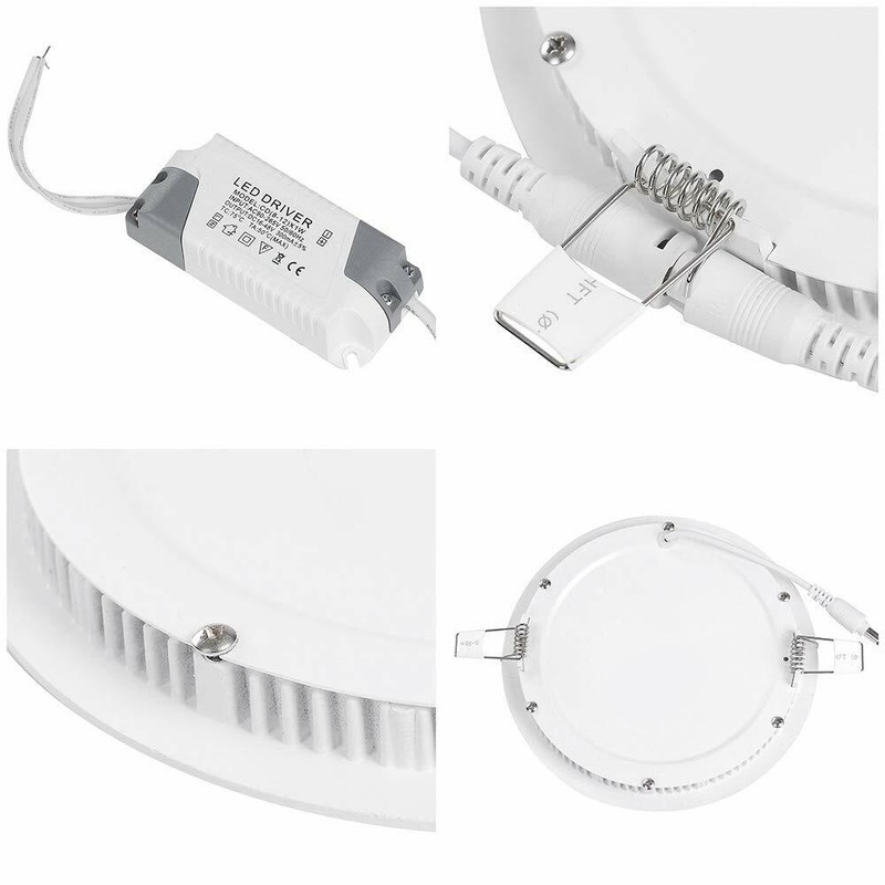 Recessed Led Panel Ceiling Light Round Square 3W 3in,9W 5in,12W 6in,18W 8in 110V gallery