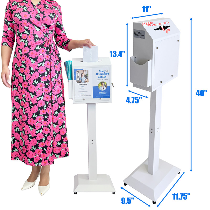 OPEN BOX Suggestion Box with Stand,Floor Standing Offering Box,Donation Safe Box gallery