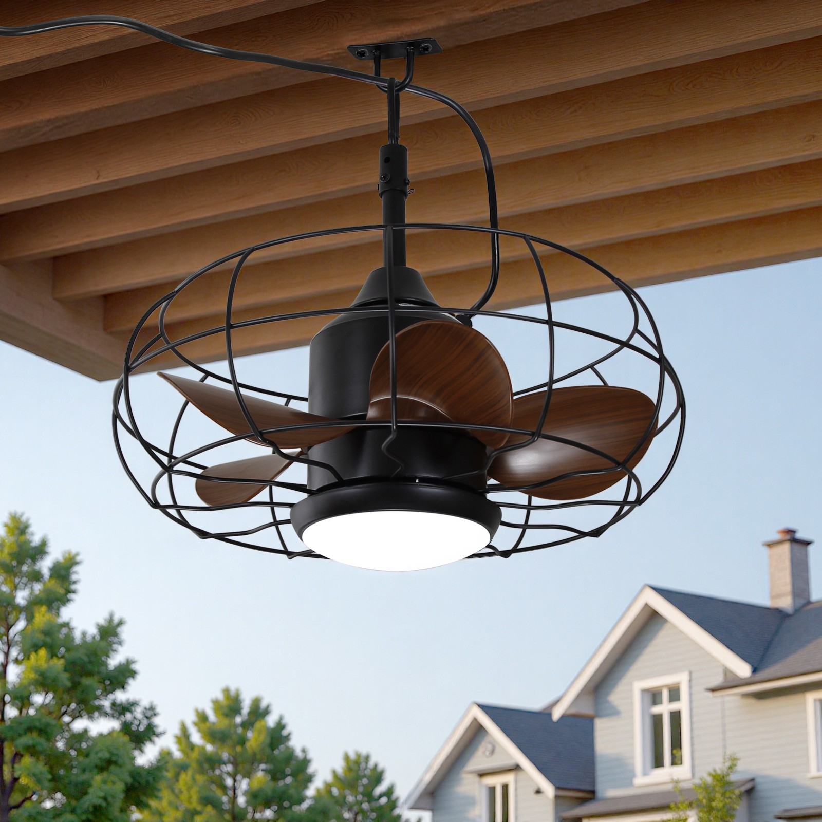 Gazebo Fan with Light and Remote 20 Inch, Outdoor Hanging Fan IP44 Waterproof gallery