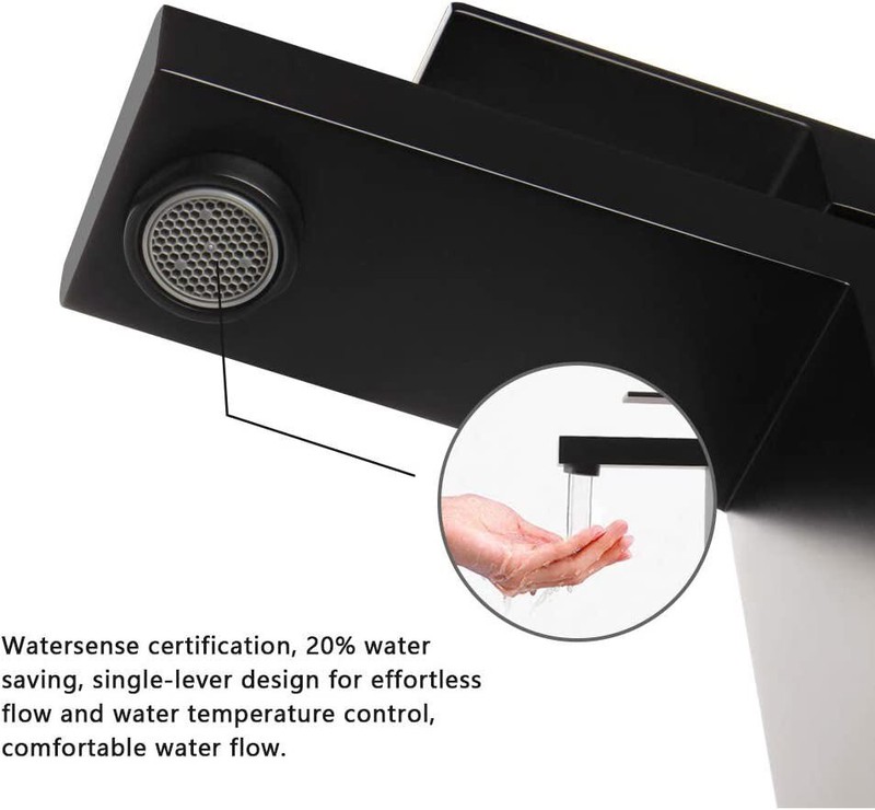 Bathroom Basin Faucet Waterfall Single Handle Vanity Sink Mixer Tap Deck Mounted gallery