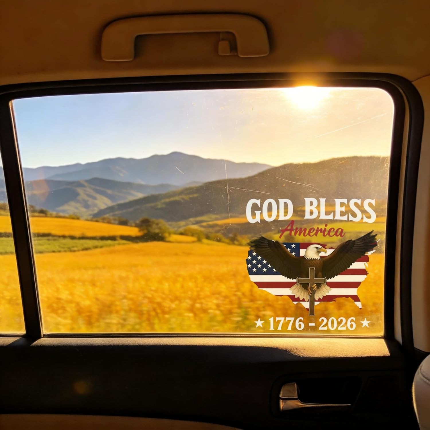 6Pcs God Bless America Patriotic Decals, 1776-2026 250th Anniversary Stickers US gallery