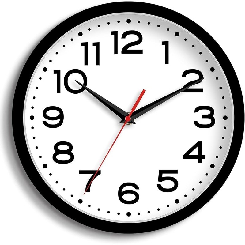 Silent Battery Powered Wall Clock Large Numbers Easy Read Indoor Outdoor New gallery