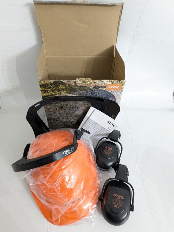 GENUINE OEM STIHL FUNCTION BASIC CHAINSAW SAFETY HELMET AND VISOR 0000 888 0810 gallery