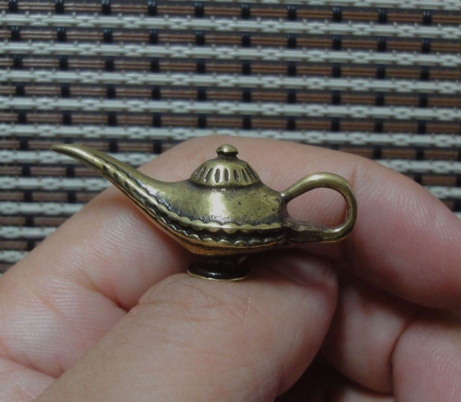 Vintage Style Solid Brass Aladdin's Lamp Wishing Teapot Statue Pendant gallery