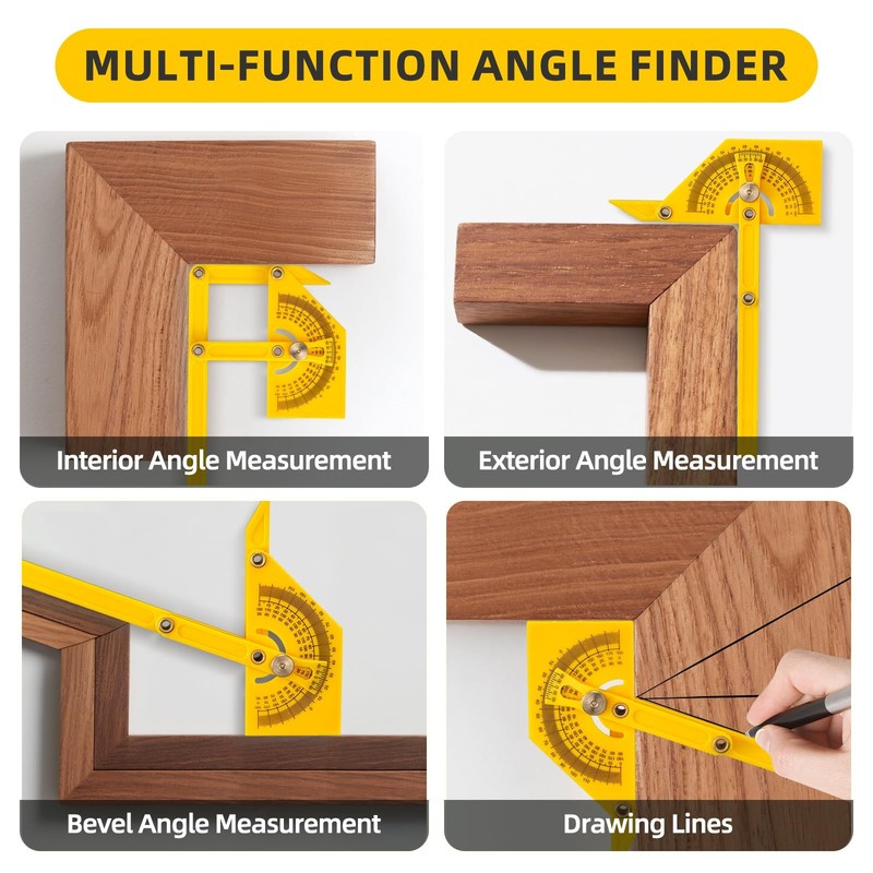 2 Pcs Protractor Angle Finders, Adjustable Protractors 0°-180° with Yellow gallery