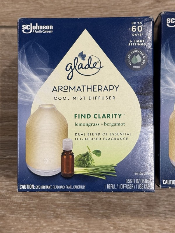 2 ( TWO ) Glade Aromatherapy Essential Oil Diffuser, Lemongrass & Bergamot gallery