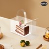 50 Pack Clear Cake Boxes With Handle 12 × 10 × 8 cm PET Cardboard Base gallery