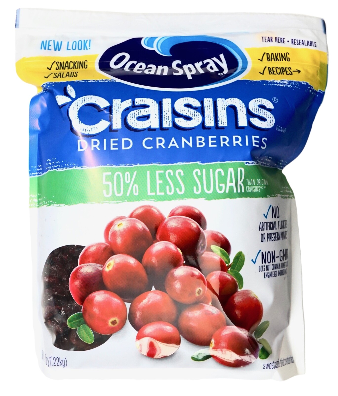 Ocean Spray Craisins 50% Less Sugar Dried Cranberries Resealable, 43 Ounces gallery