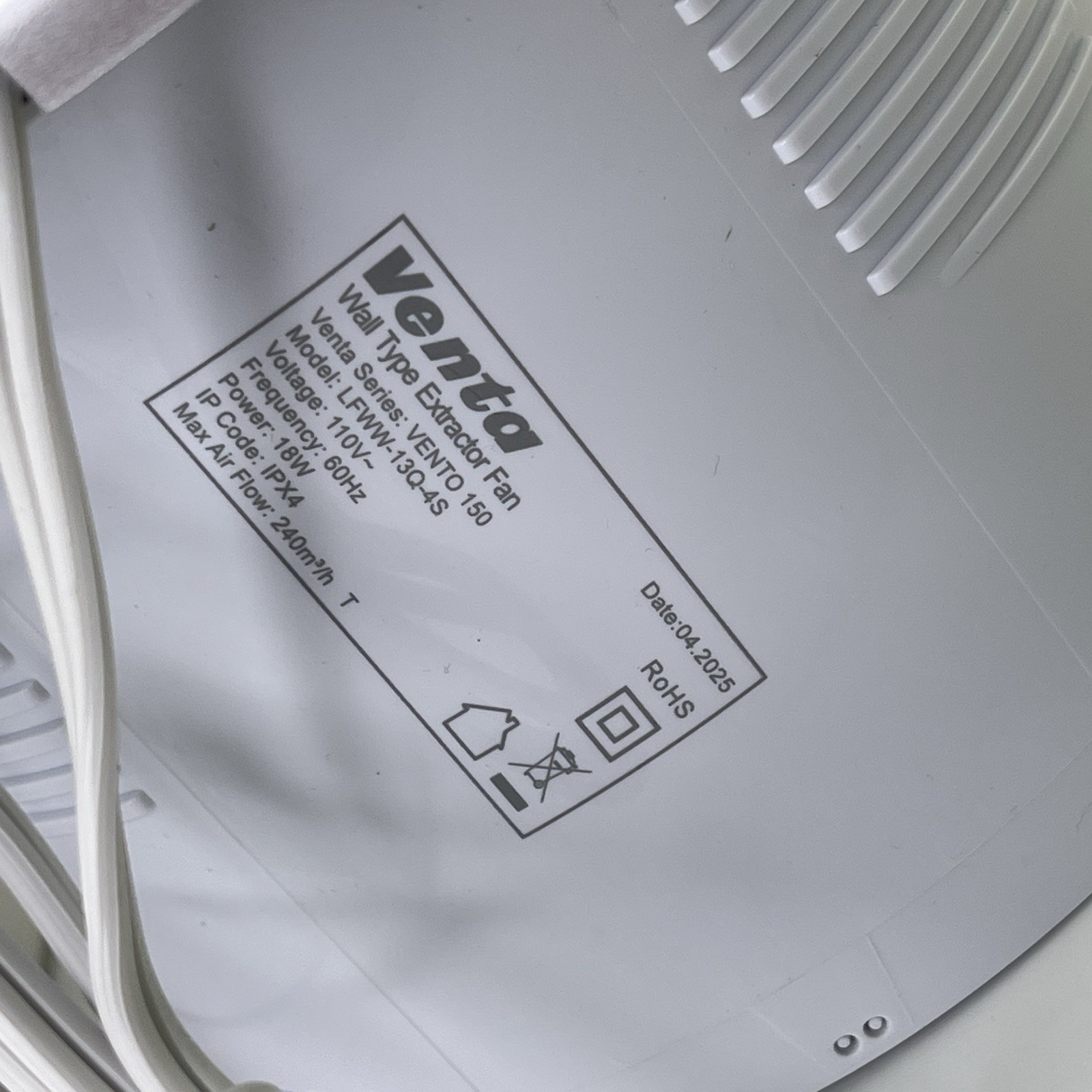 Venta VENTO 150 Wall Type Extractor Fan - LFWW-13Q-4B 110V 60Hz 18W Black gallery