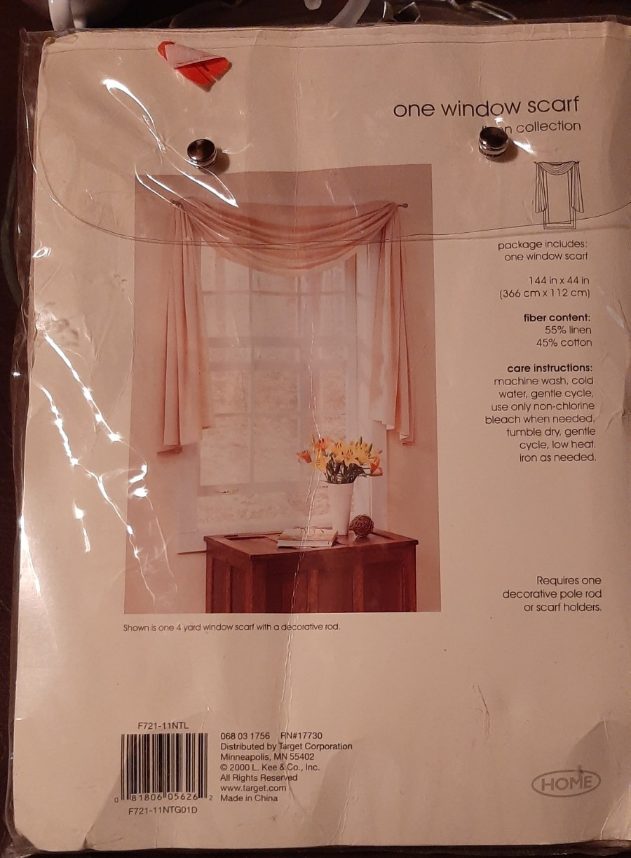 Home by Target Linen collection window scarf 144 in x 44 in NIP gallery