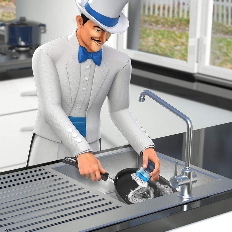Versatile 2-Pack Soap Dispensing Brushes for Effortless Dish and Pot Cleaning gallery