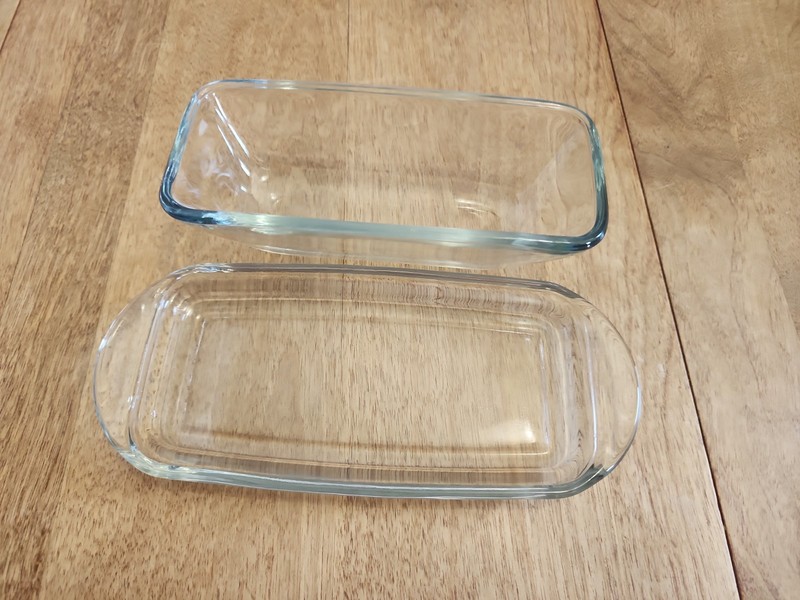 Rectangular Classic  Clear Glass Butter Dish  with Lid  7-1/2" x 3-1/4" x 2" gallery