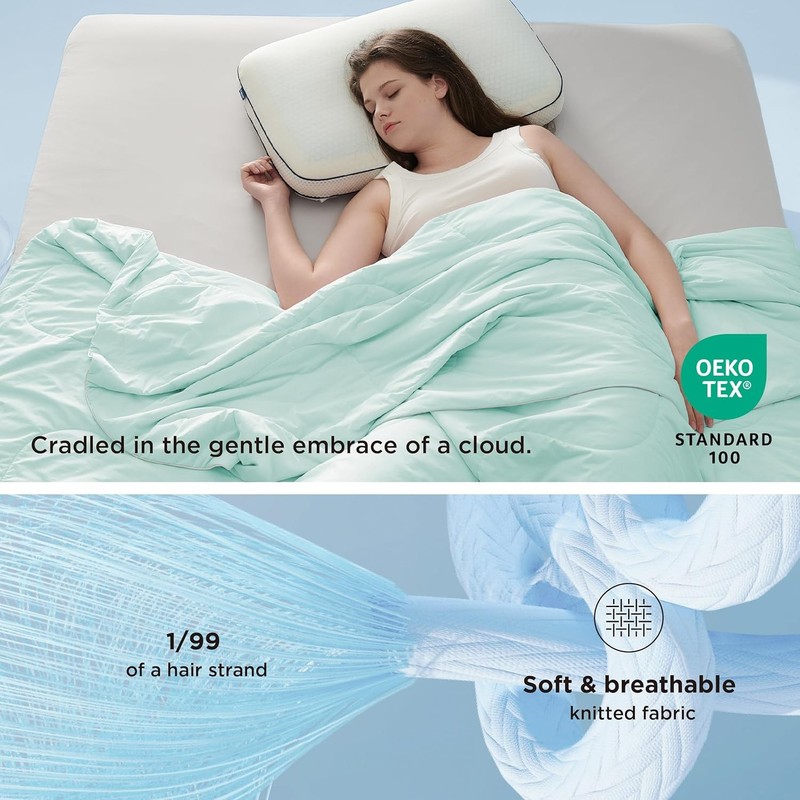Cooling Blanket Queen Size - Lightweight Comforter for Hot Sleepers 90x90 Inches gallery
