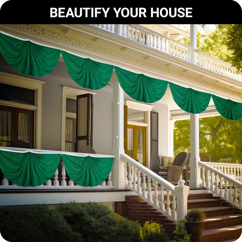 G128 2 Pack: Solid Dark Green Color Pleated Fan Flag 3x6 Ft Printed 150D Poly gallery