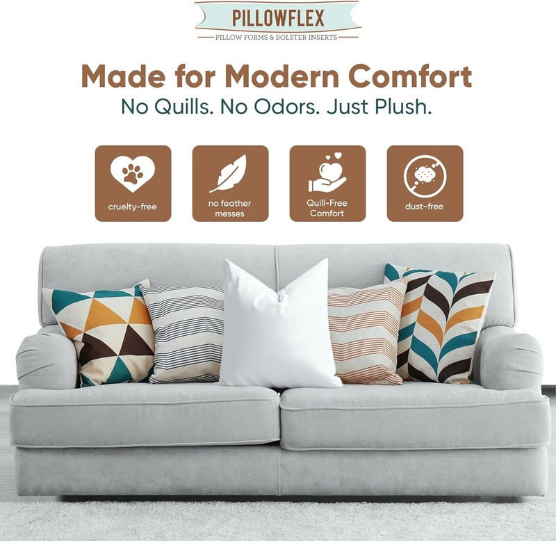 Synthetic Down Pillow Insert - 22x22 Down Alternative, Ultra Soft Large Square gallery