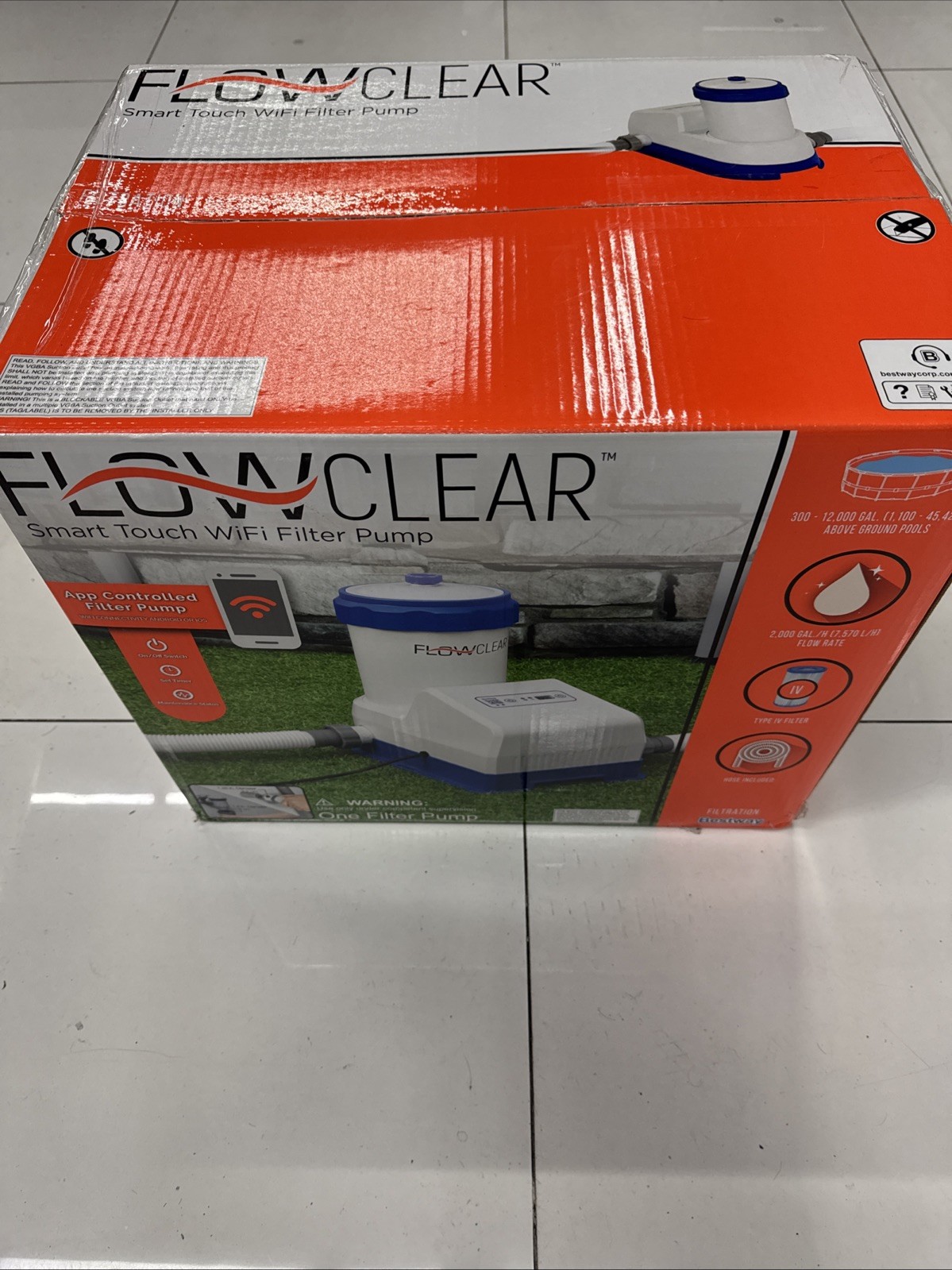Flowclear 2000 Gal Smart Touch Wifi Above-Ground Pool Pump - Brand New In Box gallery