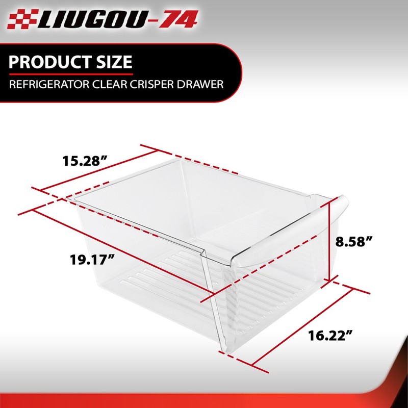 Upper Clear Crisper Pan Drawer Compatible With Frigidaire Refrigerator 240351061 gallery