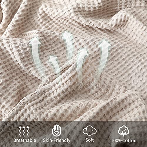 100% Cotton Waffle Blanket (- Queen Size - 90 * 90''), Queen (90"*90") Khaki gallery