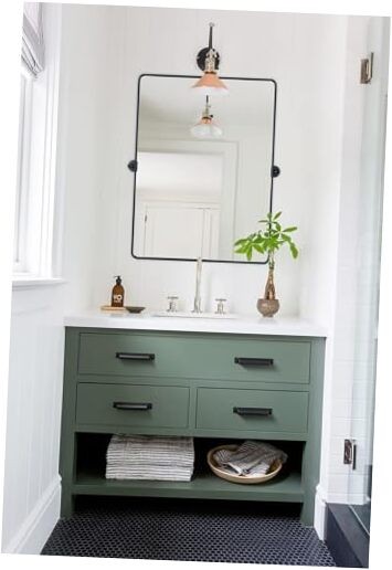 30x40 Pivot Mirror Tilt Bathroom Vanity Mirror Large 40"L x 30"W Matt Black gallery