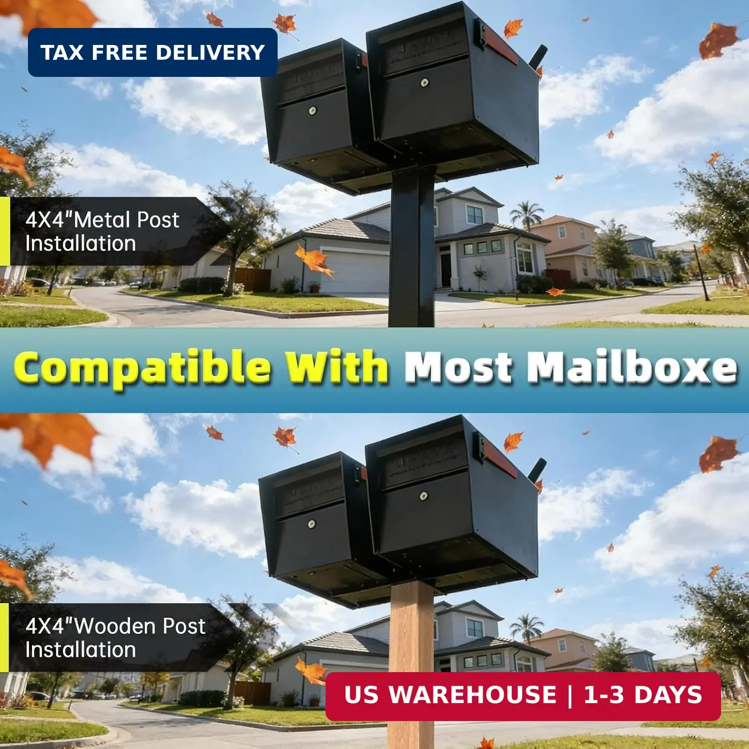 Double Mailbox Spreader Bar, Heavy Duty Mailbox Post Mounting Bracket, 19 x 7 In gallery