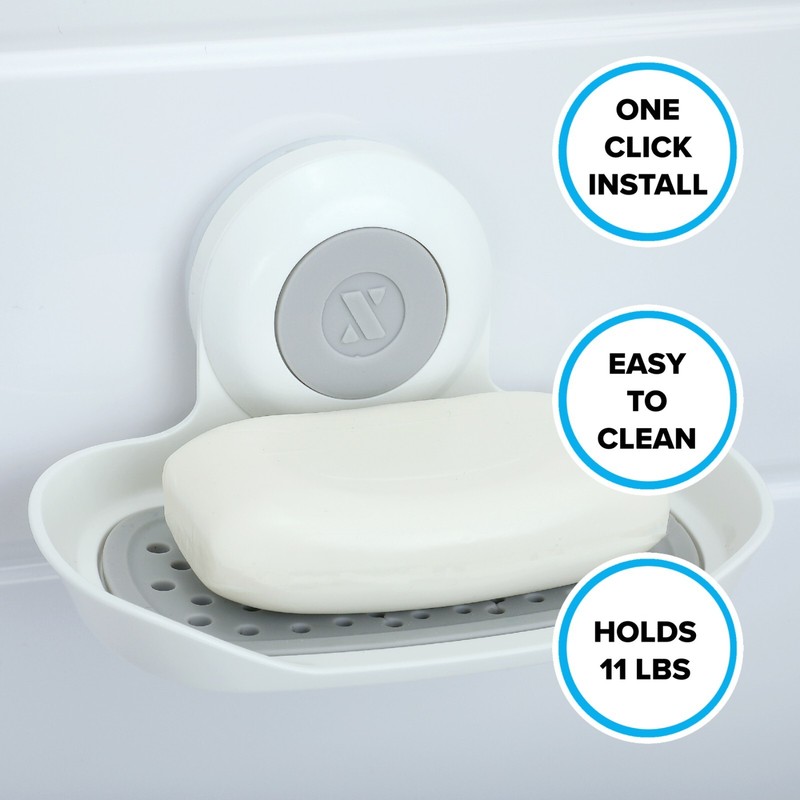 SlipX Solutions Lightweight Clear Liner & Suction Soap Saver Bundle gallery