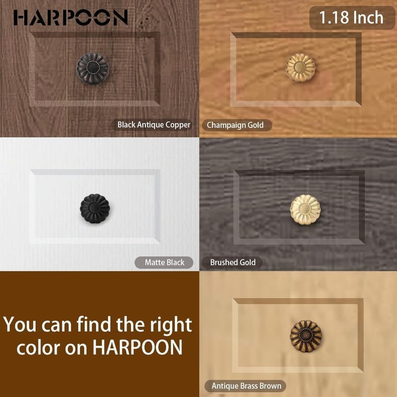 Harpoon 10 Pack Cabinet Knobs Vintage Round Knob Kitchen Bar Cabinet Hardware gallery