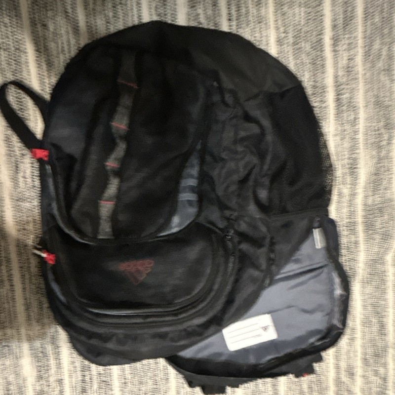 adidas Loadspring Black Hiking Backpack w/ Padded Straps, Logo, Zip Closure 5