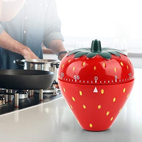 Kitchen Timer Strawberry Shaped Wind Up 60 Minutes Manual Countdown gallery