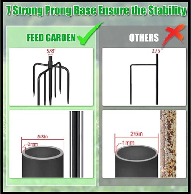 FEED GARDEN Adjustable Shepherds Hook Bird Feeder Pole with 5 Prongs Base, 76 In gallery