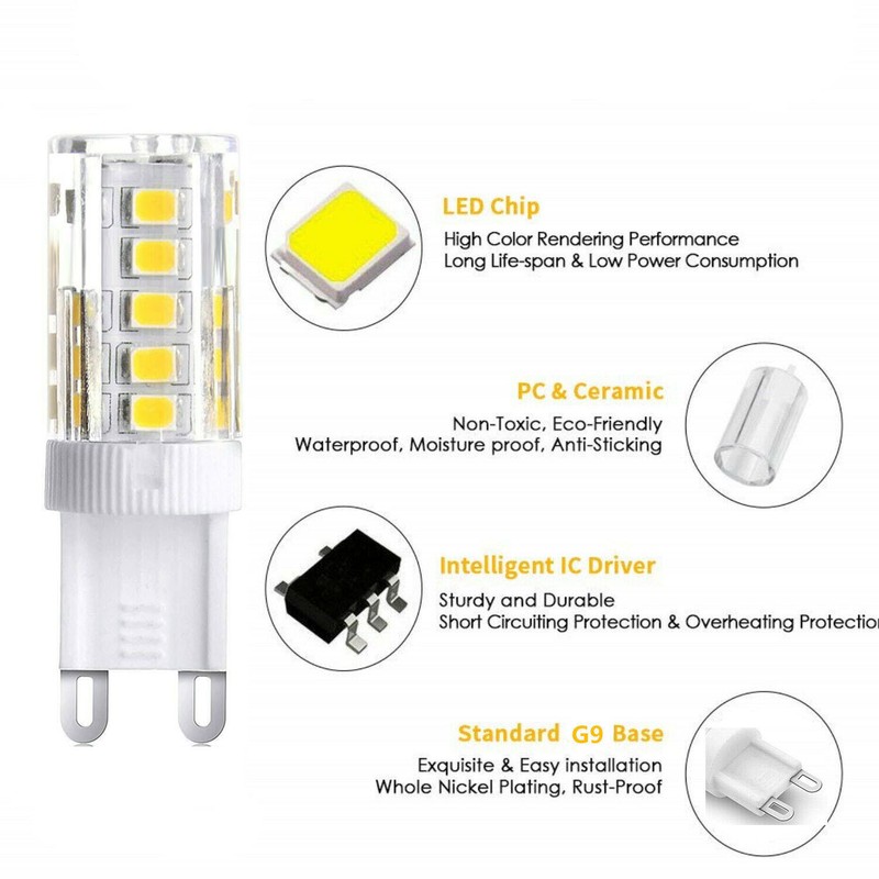 9W G9 Mini LED Corn Light Bulbs Replace 70W Halogen Lamp 45LEDs AC 110V - 220V gallery