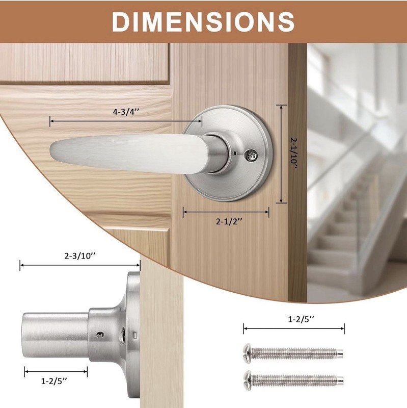 6-Pack Single Door Hardware Dummy Lever Door Handles for Closets Satin Nickel gallery