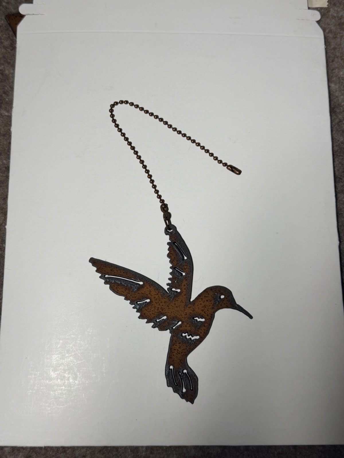 Hummingbird Fan / Light Pull Chain Ornament Western Garden Metal Southwest gallery