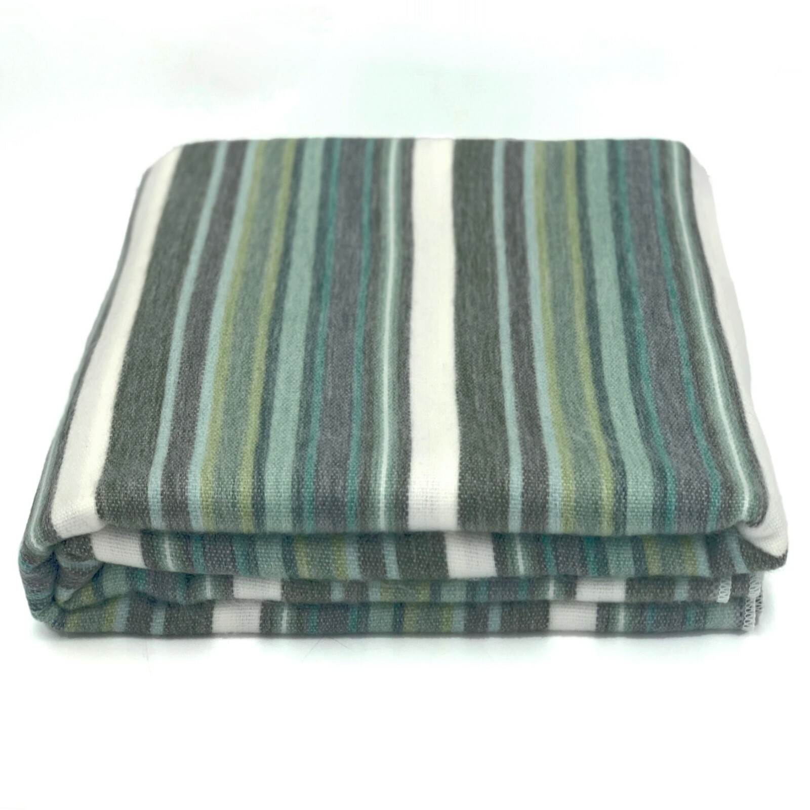 SOFT & WARM STRIPED ALPACA LLAMA WOOL THROW BLANKET 95"x67" QUEEN GREEN gallery