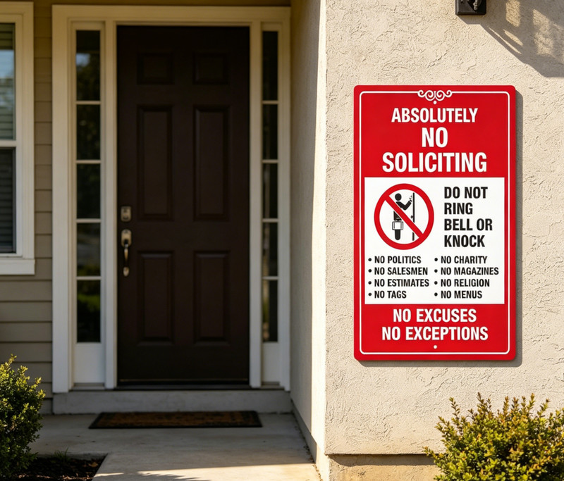 No Soliciting No Exceptions Do Not Knock Sign Home Business Security Metal Sign gallery