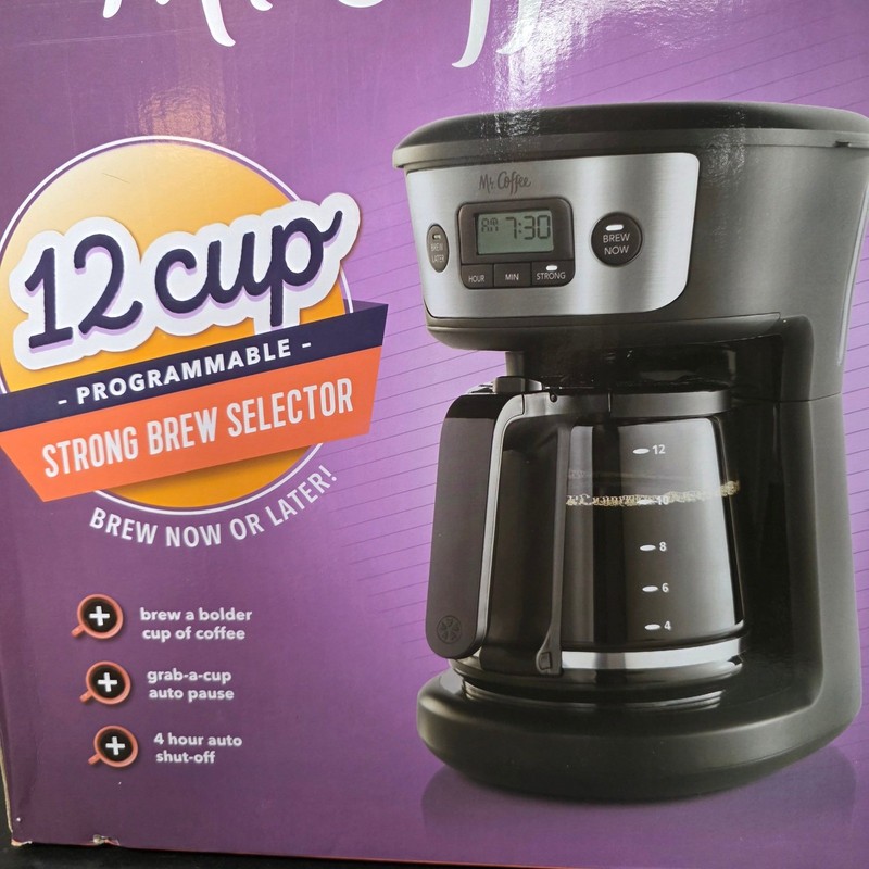 Mr. Coffee 12 Cup Programmable Coffeemaker Strong Brew BVMC-MSX23 Black Open Box gallery