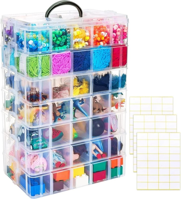 7-Tier Stackable Storage Box with 70 Compartments for Arts & Crafts Organization gallery