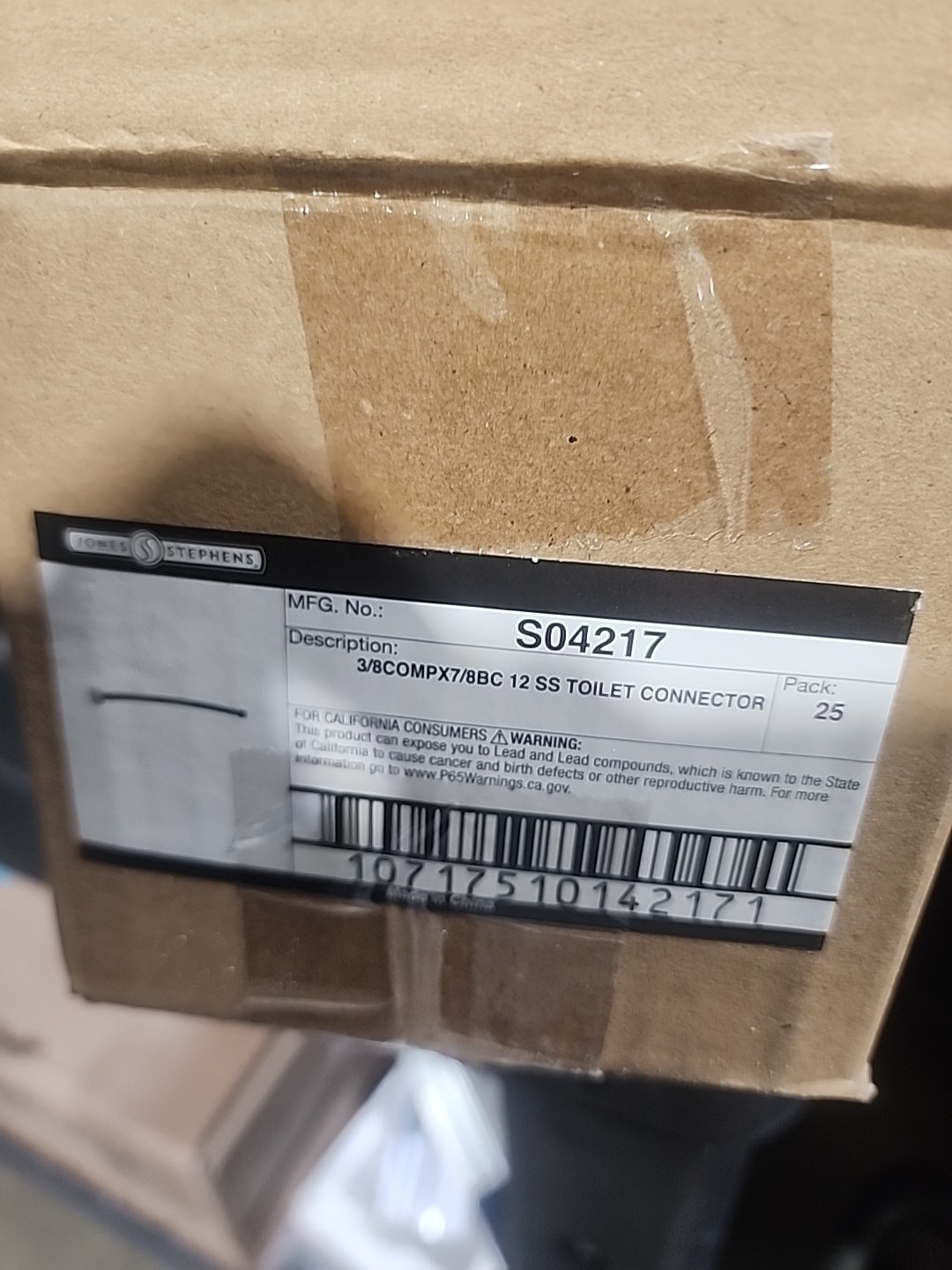 S04217 JONES STEPHENS PLUMBING CONNECTOR 3/8"ODx7/8"BC x 12" Case of 25 gallery