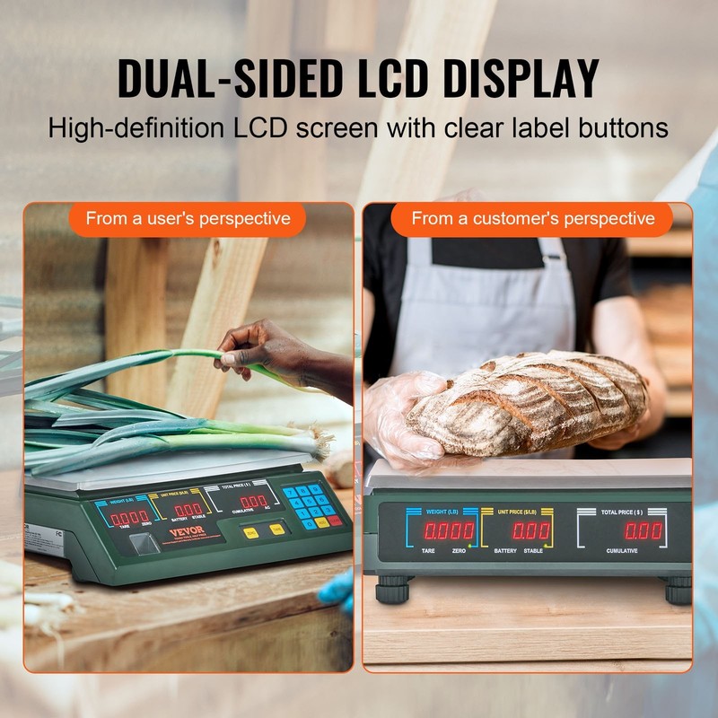 Electronic Price Computing Scale, 66 LB Digital Deli Weight Scales, LED Digital gallery