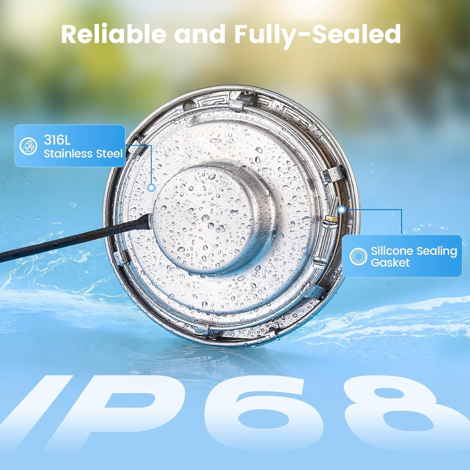 LED Pool Light 10" 5000LM 50W 100FT gallery