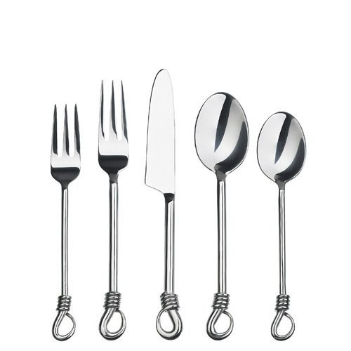 Gourmet Settings Twist 20pc. Stainless Steel Flatware Set (Service for Four) gallery