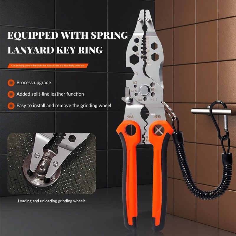 10" 12-in-1 Electrician Multi-Functional Wire & Strip Pliers Plus Much More gallery