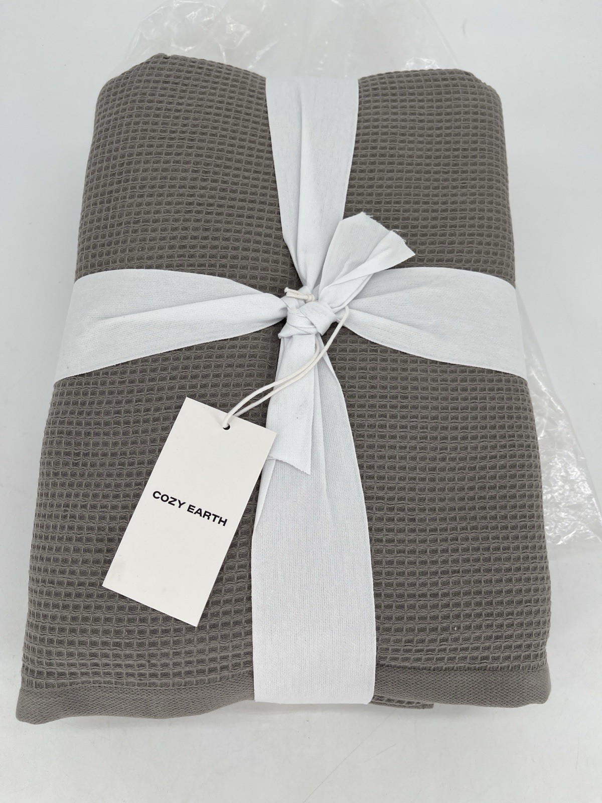 Cozy Earth Dual-Sided Waffle Weave Bath Towels Gray-Set Of Two gallery