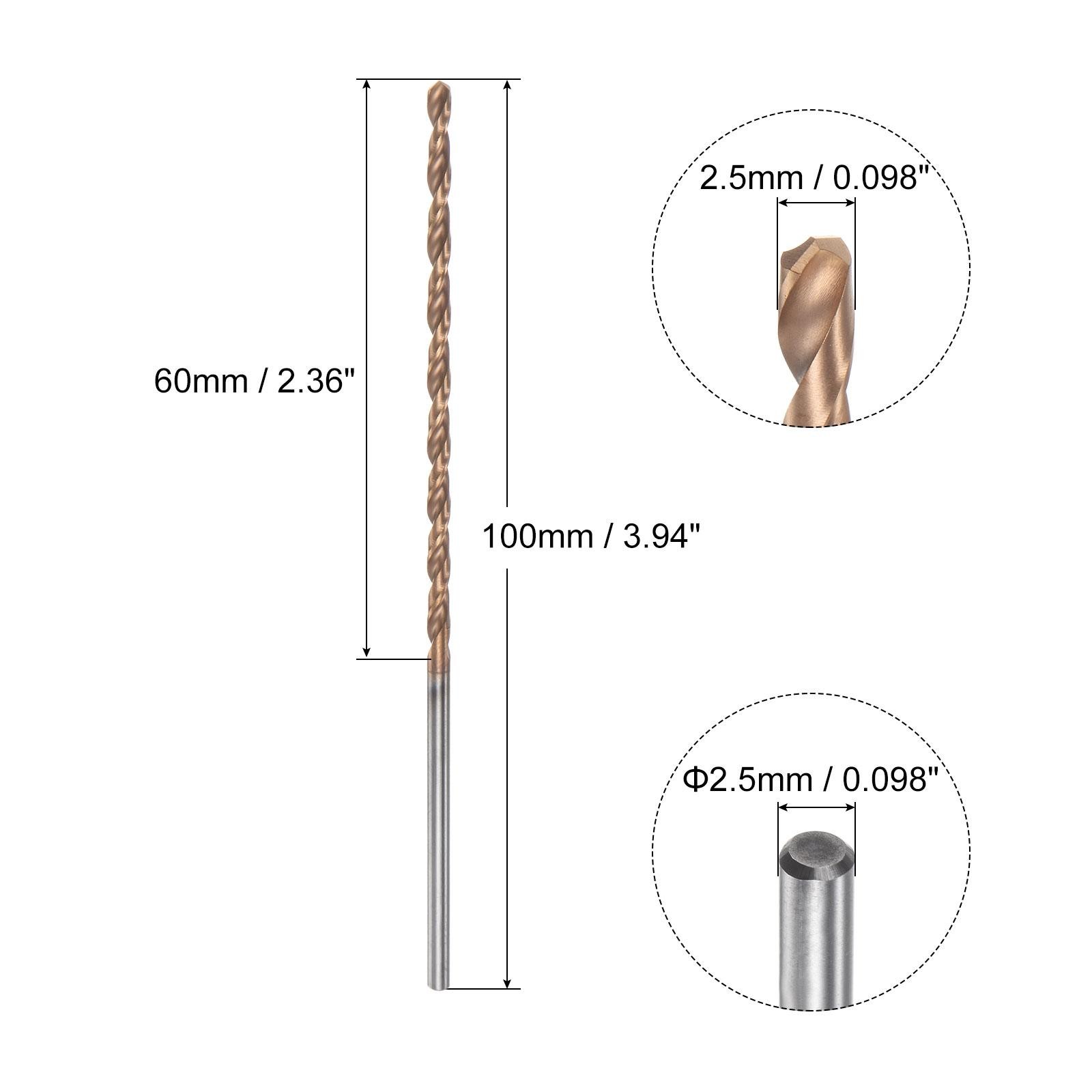 2.5mm Dia 100mm Length Titanium Coated K35 Tungsten Carbide Twist Drill Bit gallery