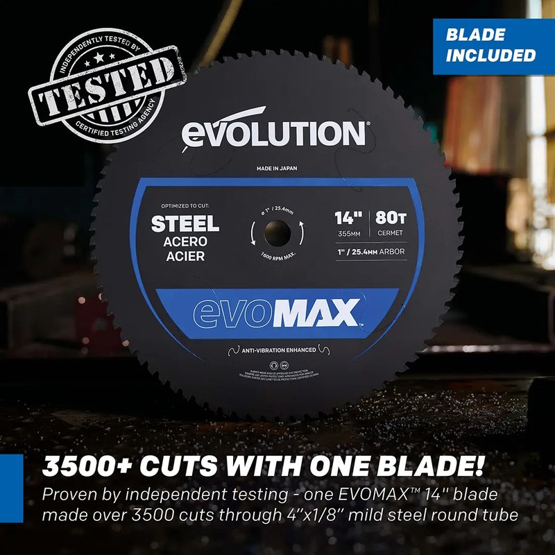 Evolution S14MCS: Cold Cut Mitering Chop Saw With 14 in. EVOMAX14ST Blade gallery