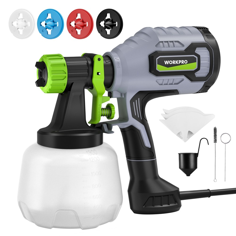 WORKPRO High Pressure Paint Sprayer 600W 1300ML HVLP Powerful Electric Spray Gun gallery