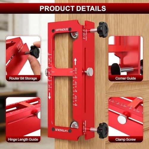 Door Hinge Jig Aluminum Alloy Adjustable Mortise Jig - Router Template Kit fo... gallery