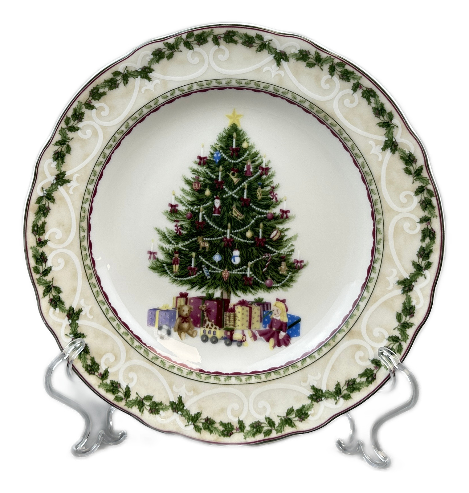 Noble Excellence Holly Tree Salad Plate Christmas Tree Set of 2 gallery