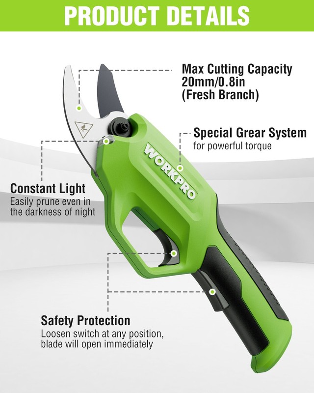 7.2V Battery Powered Electric Pruning Shear Cordless Tree Pruner Garden Scissors gallery