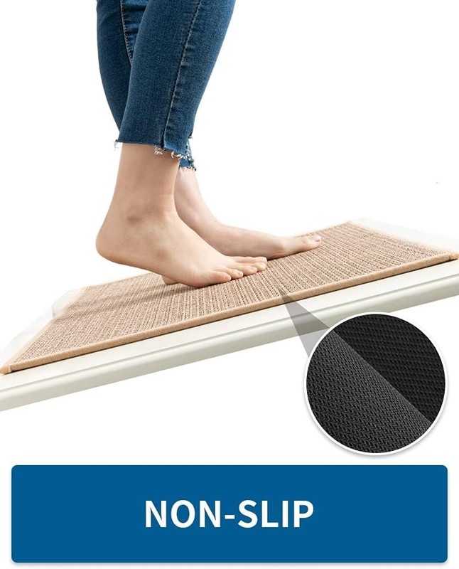 Durable Low Pile Kitchen Mats in Beige, 20"x47", Water-Resistant Design gallery