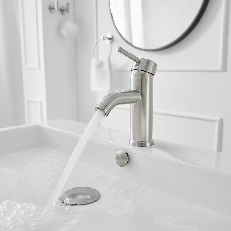 BWE Single Hole Single-Handle Bathroom Faucet w/Pop Up Drain in Brushed Nickel gallery